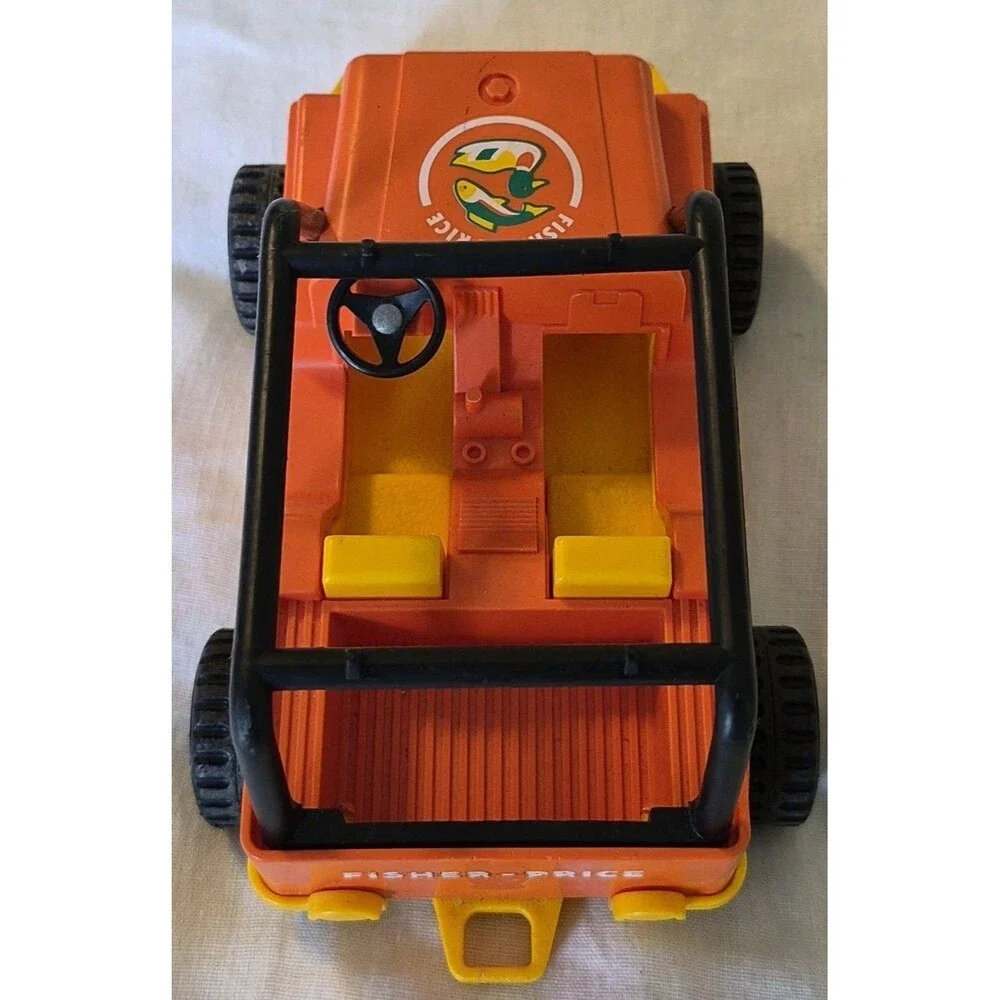 Vintage 1977 Fisher Price Adventure People Northwoods Trailblazer Jeep Orange